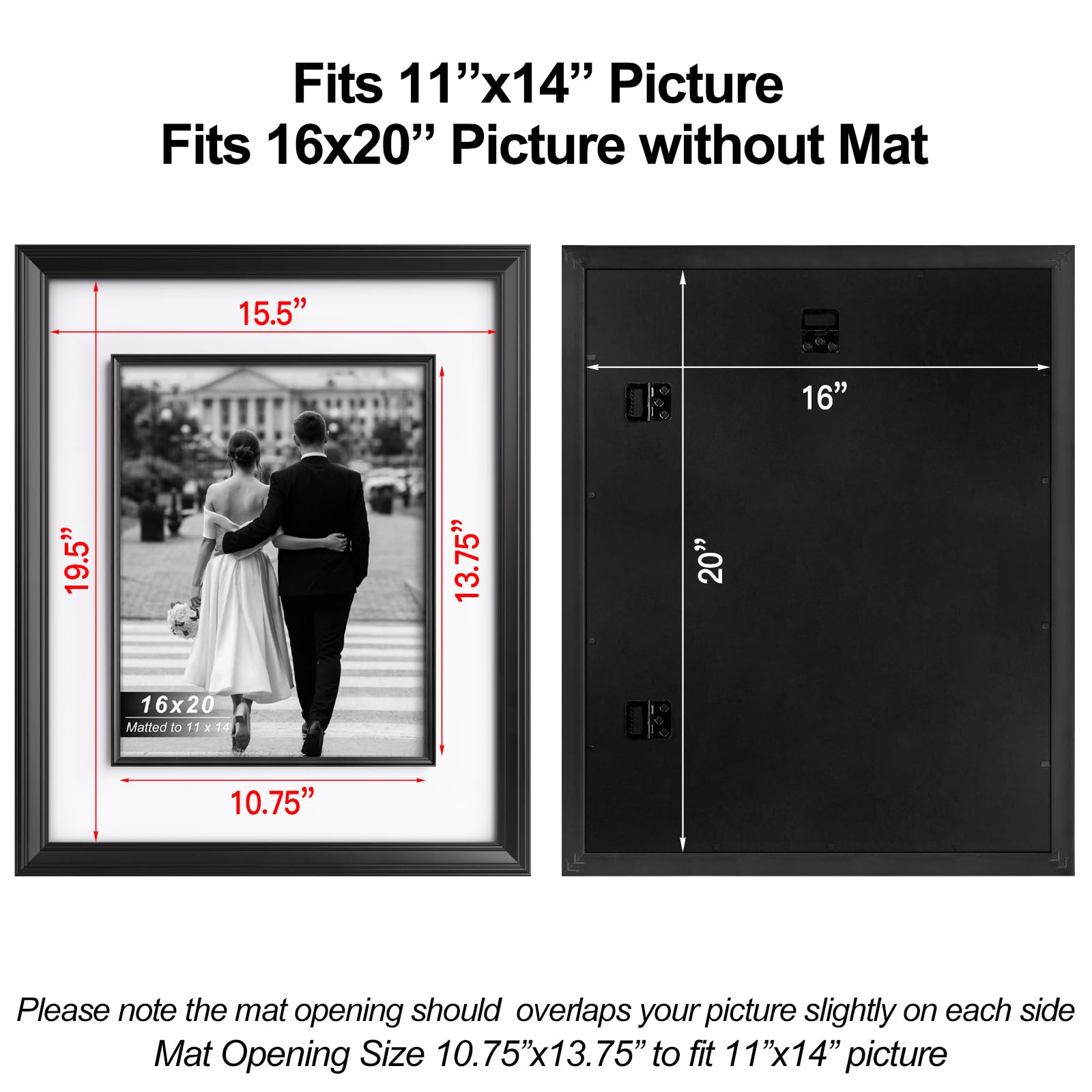 Amazon.com - Yaetm 16x20 Black Picture Frame with Decorative Inner